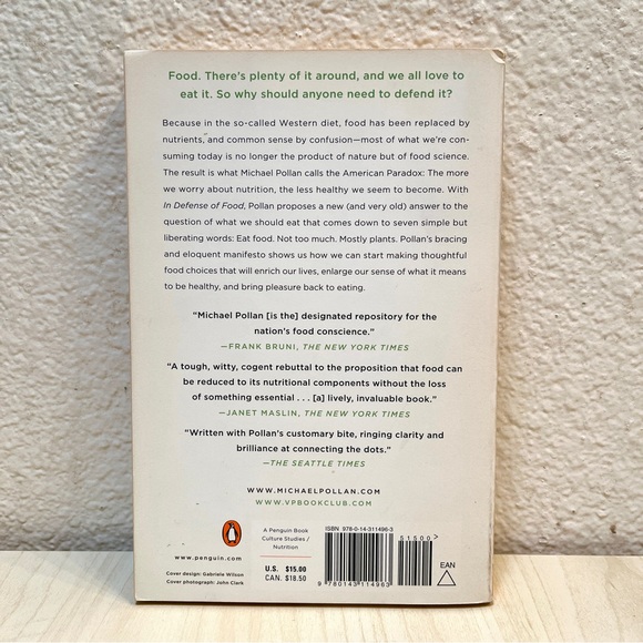 Michael Pollan ‘In Defense of Food’ paperback book. A Must Read. - Picture 3 of 5